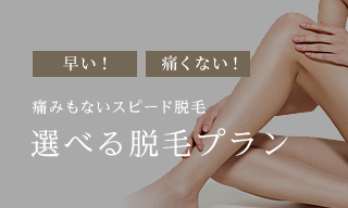 早い! 痛くない! 痛みもないスピード脱毛　選べる脱毛プラン